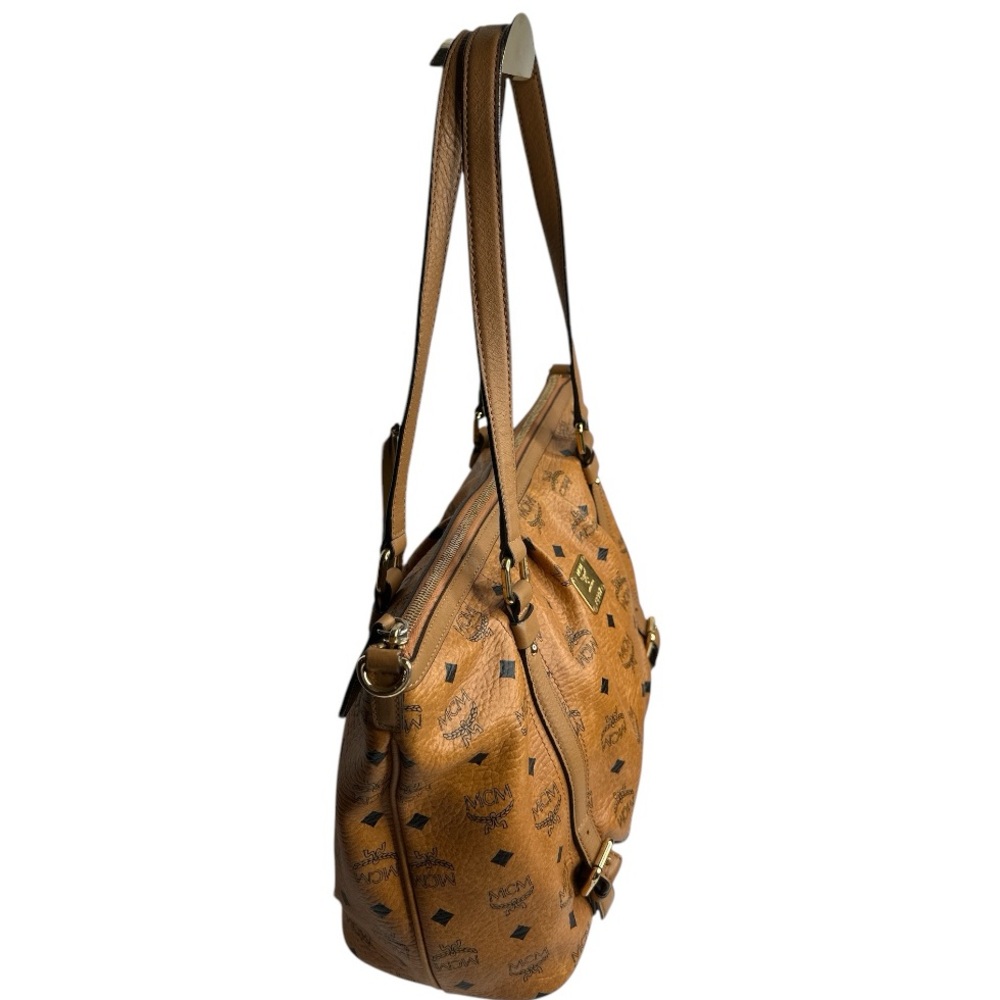 MCM Visetos Cognac Shoulder Bag - Picture 4 of 12